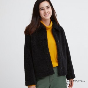 Dámské Bundy Uniqlo Pile-Podšité Fleece Černé CZ | W484639